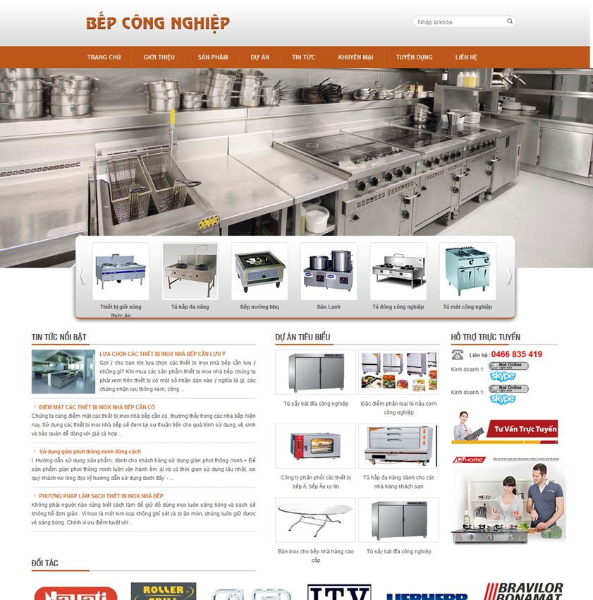 Hình ảnh của Mẫu Website Bếp Công Nghiệp