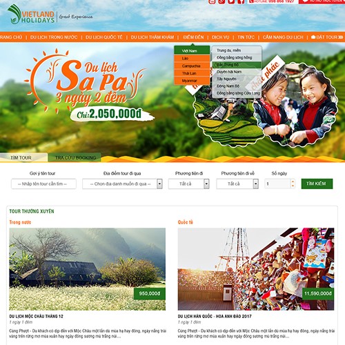 Hình ảnh của Thiết kế website Du lịch - Khách sạn Vietland Holydays