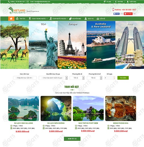 Hình ảnh của Mẫu web du lịch Vietland holidays