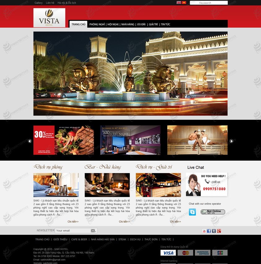Hình ảnh của Thiết kế website khách sạn Vista