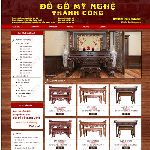 Hình ảnh của Thiết kế website Đồ gỗ Thành Côn