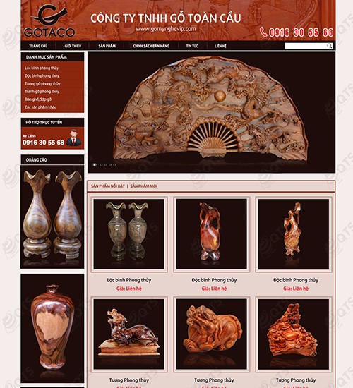Hình ảnh của Mẫu thiết kế website Nội thất - Đồ gỗ Toàn Cầu