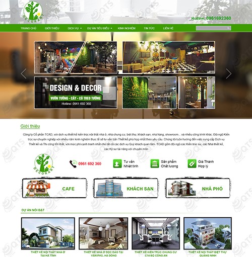 Hình ảnh của Mẫu thiết kế website Nội thất - Kiến trúc Nhà ở TCAD