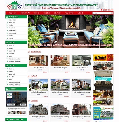 Hình ảnh của Thiết kế website Nội thất - Văn Hóa Việt