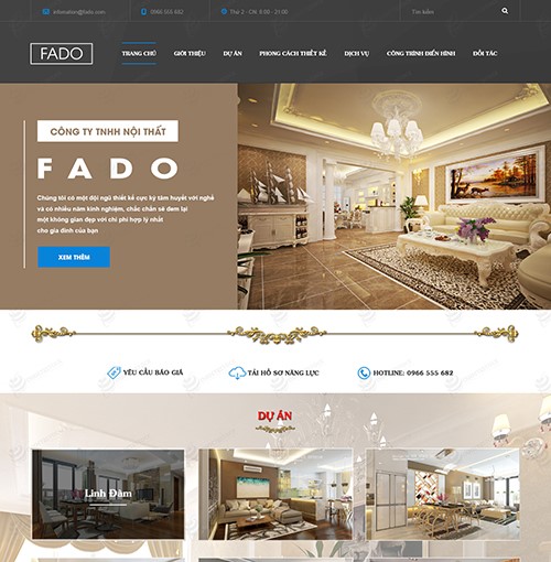 Hình ảnh của Thiết kế website Nội thất FADO