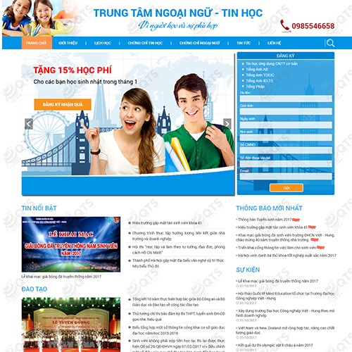 Hình ảnh của Thiết kế website Trung tâm ngoại ngữ - Tin học
