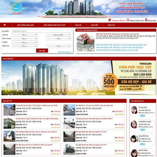 Hình ảnh của Thiết kế website bất động sản quốc tế