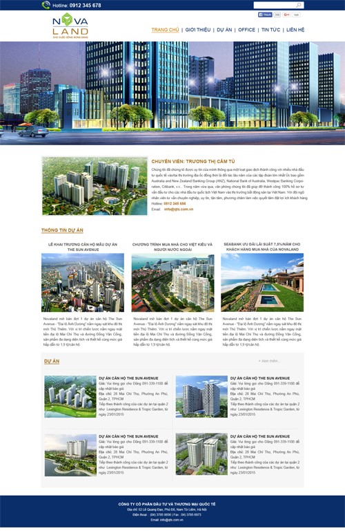Hình ảnh của Thiết kế web bất động sản Nova Land
