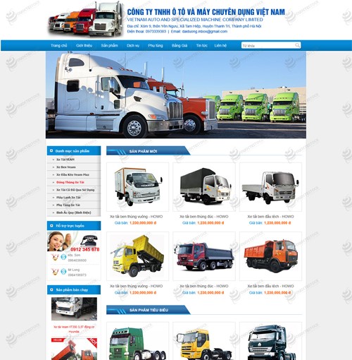 Hình ảnh của Thiết kế website ô tô tải