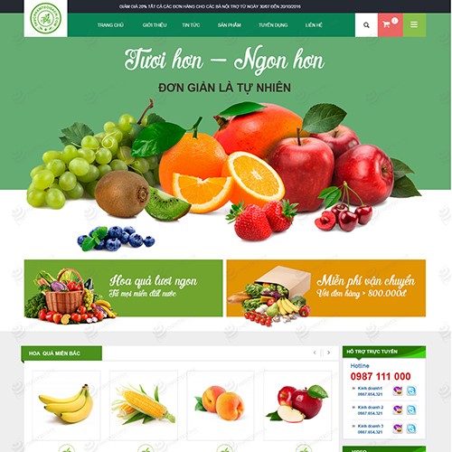 Hình ảnh của Thiết kế website Thực phẩm tươi sống