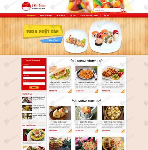 Hình ảnh của Thiết kế website thực phẩm Yêu cơm