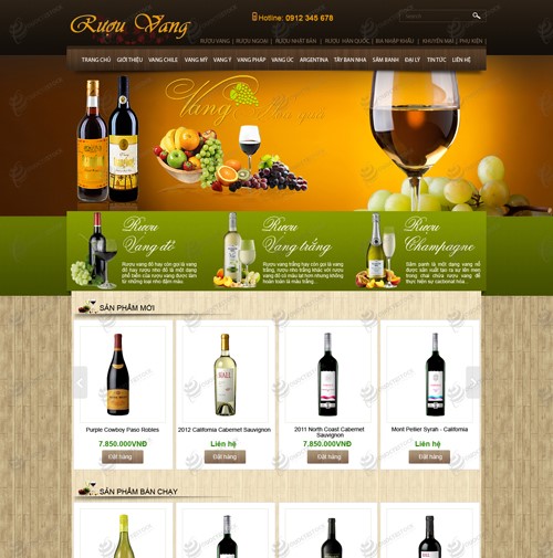 Hình ảnh của Thiết kế web thực phẩm ngành rượu
