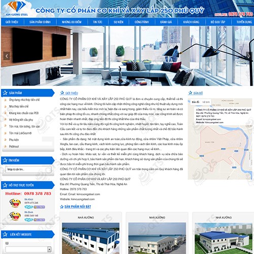 Hình ảnh của Thiết kế website Cơ khí Nhà thép Kim Cương steel