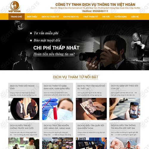 Hình ảnh của Thiết kế website Công ty Thám tử Việt Hoàn