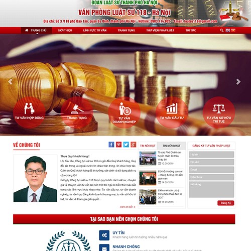 Hình ảnh của Thiết kế website Công ty Luật 118