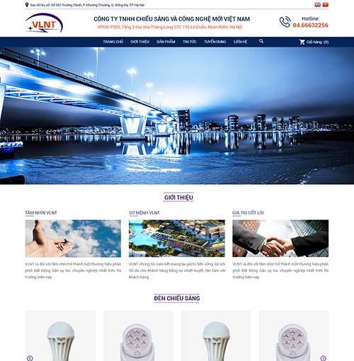 Hình ảnh của Mẫu website đẹp - Đèn chiếu sáng VLNT