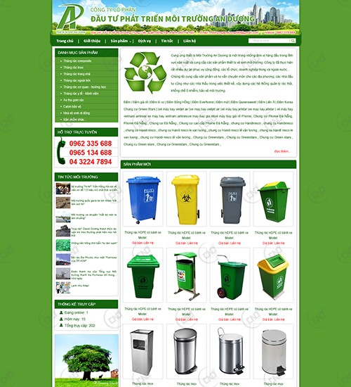 Hình ảnh của thiết kế Website môi trường