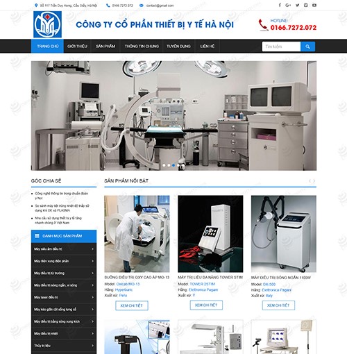 Hình ảnh của Mẫu Website Thiết Bị Y tế HN