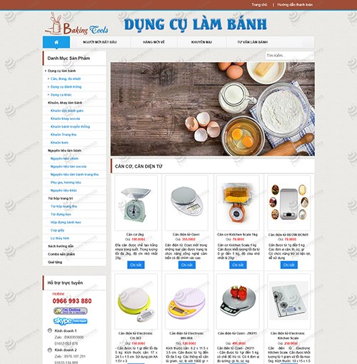 Hình ảnh của Mẫu Website Dụng cụ làm bánh
