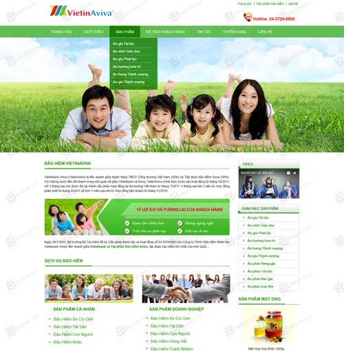 Hình ảnh của Mẫu Website Bảo Hiểm Việt Tín